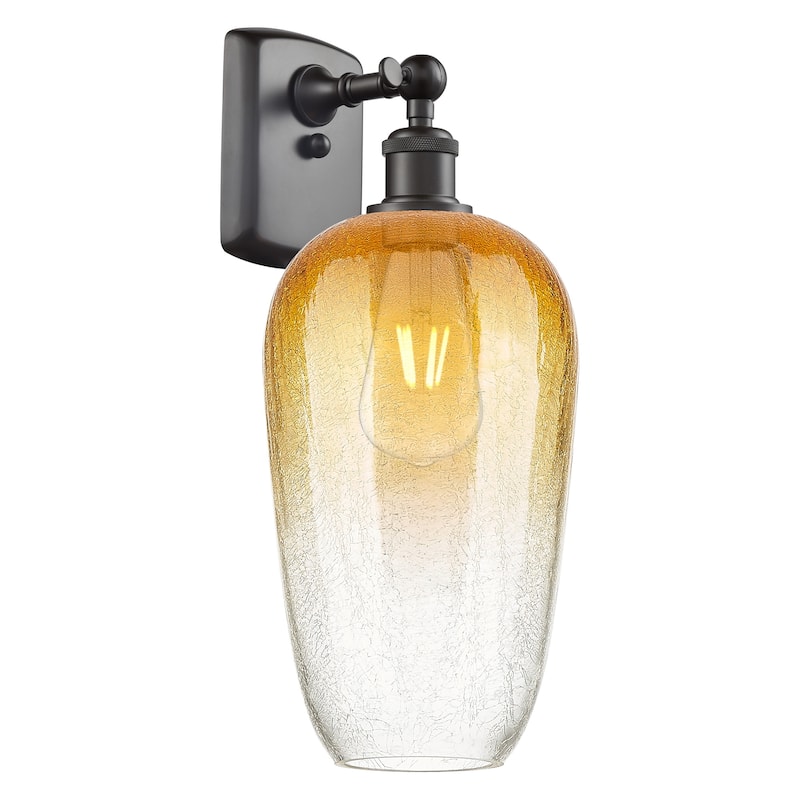 Innovations Lighting 516-1W-16-7 Brookhaven Flute Sconce Brookhaven - Oil Rubbed Bronze / Amber