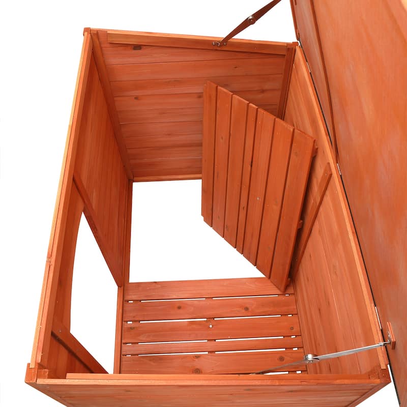 Natural Wood Color Large Size Waterproof Wood Dog House Pet Shelter