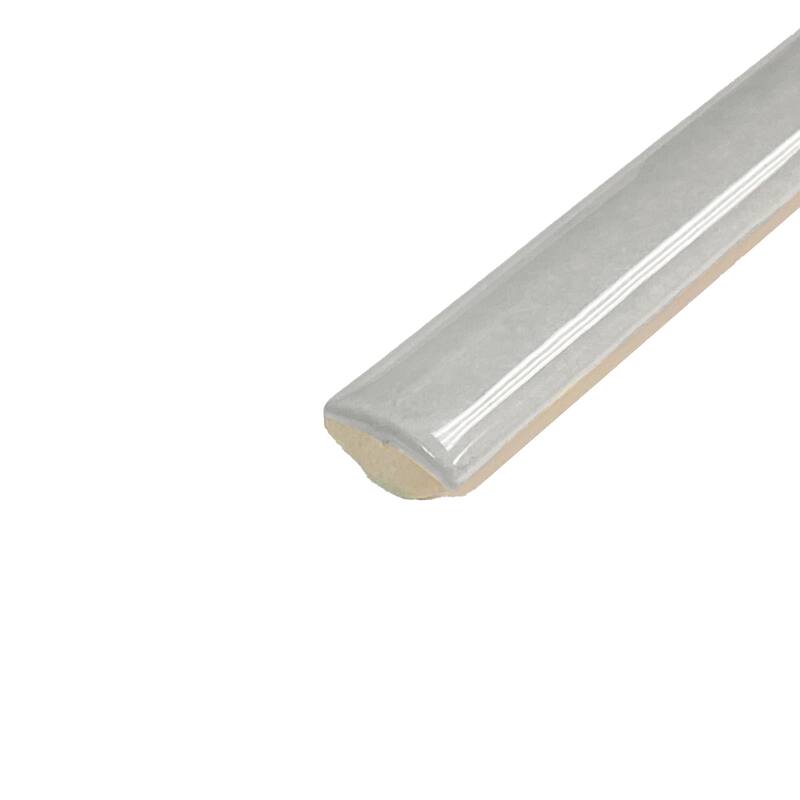 Merola Tile Coco Demi-Bullnose Glossy Amber Grey 1/2" x 7-7/8" Ceramic Wall Trim - (1 Tile)