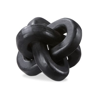 Forever Knot Black Wood Sculpture - Decorative Object for Everyday Use, 5.5" H x 5.5" L x 5.5" W, Easy Care