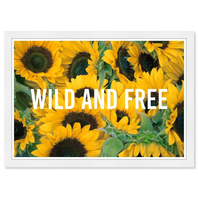 Wynwood Studio Prints Floral and Botanical Wild and Free Yellow and Dark Yellow Tropical Wall Art Canvas Print