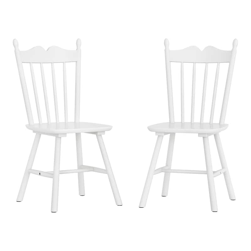 Set of 2 Farmhouse Wooden Kitchen Chairs - N/A
