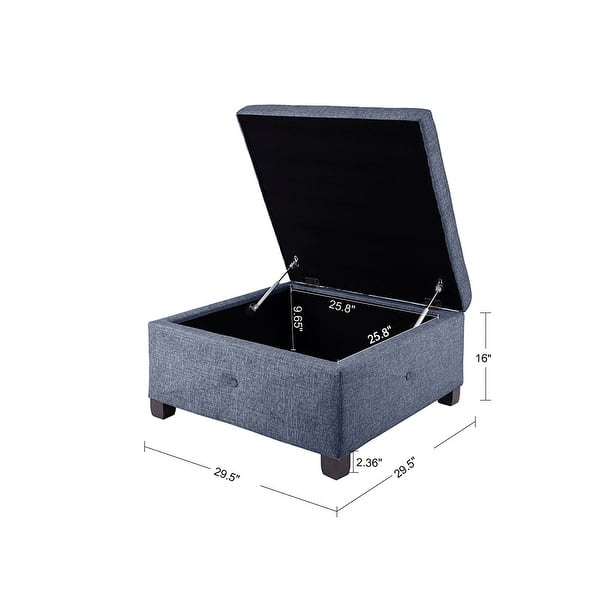 dimension image slide 0 of 3, Madison Park Della Soft Close Storage Ottoman