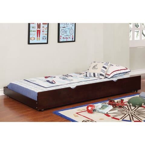 Furniture of America Ava Transitional Dark Walnut Solid Wood Trundle