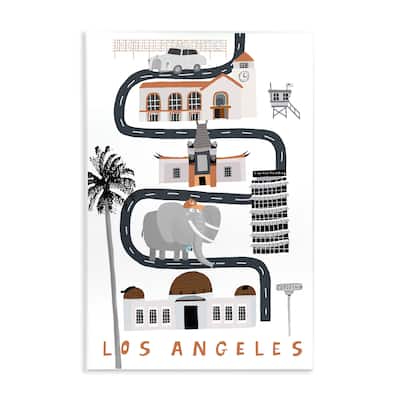 Stupell Los Angeles Whimsical Travel City Wall Plaque Art Design By Carla Daly
