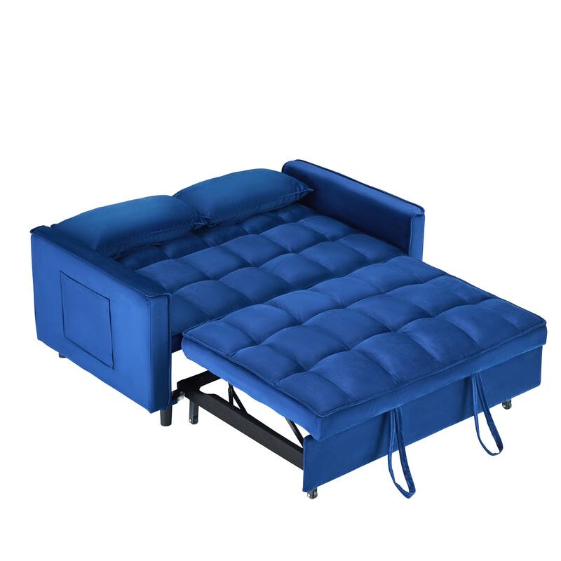 55" 3-in-1 Double Pull-Out Sofa Bed for Living Room