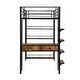 preview thumbnail 9 of 9, Twin Size Bed Frame with Built-in Wood Desk, Shelves and Storage Drawer, Metal Loft Bed with Safety Guardrail & Ladder