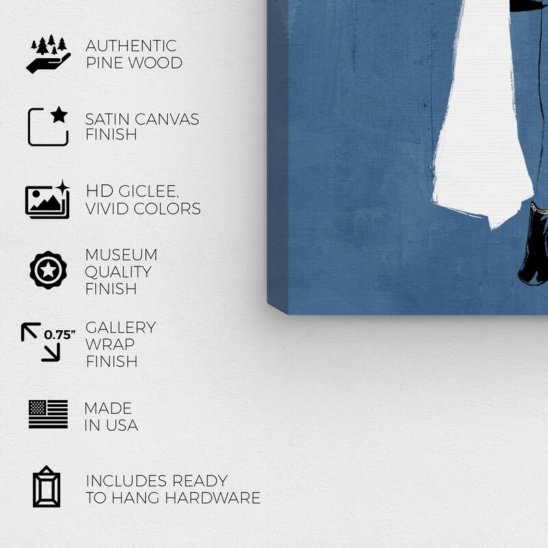 Wynwood Studio Fashion and Glam Blue Undertone Blue and Modern & Contemporary Wall Art Canvas Print