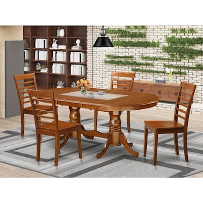 Dining Room Set Table and Chairs - Modern Kitchen Set for Home - Oval Table with 4 Chairs