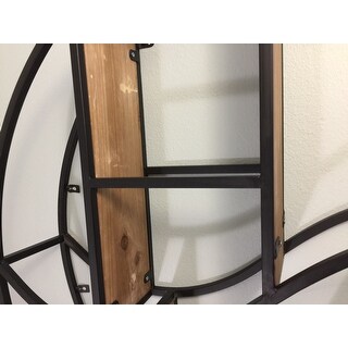 Buckthorn Industrial Circular Firwood Hanging Wall Shelf by Christopher Knight Home - 34.25" H x 34.25" W x 6.50" D