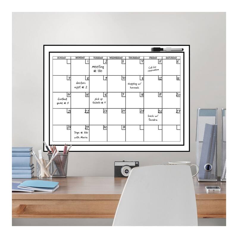 WallPops Large White Monthly Dry Erase Calendar Decal