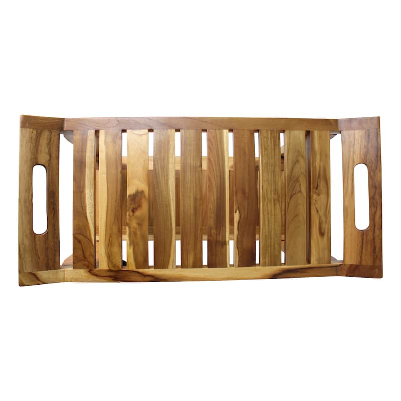 EcoDecors Tranquility 30" Extended Height Teak Shower Bench - 30" W x 24" T x 14" D - 30" W x 24" T x 14" D