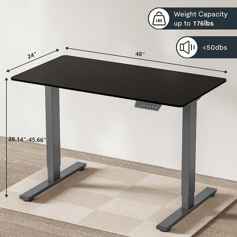 Electric Adjustable Standing Desk, 48x24 Home Office Workstation