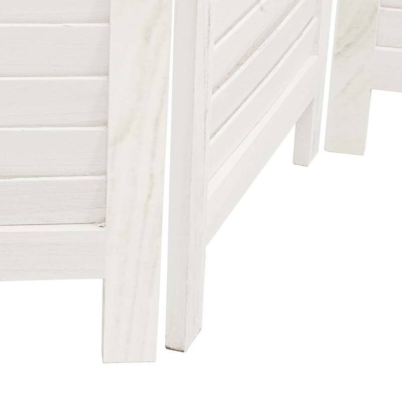 vidaXL Room Divider Privacy Screen Living Room White Solid Wood Paulownia