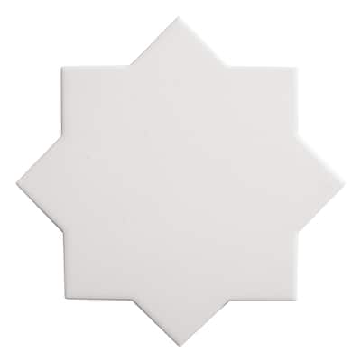 Apollo tile 7" x 7" Seville Matte Pure White Porcelain Tile (5.31 sq ft/case) - 34 Pack
