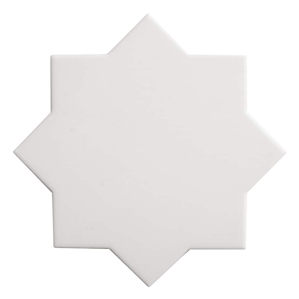 Apollo tile 7" x 7" Seville Matte Pure White Porcelain Tile (5.31 sq ft/case) - 34 Pack