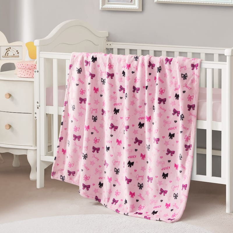 Juicy Couture Plush Baby Throw Blankets