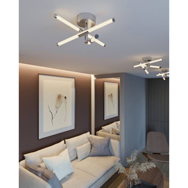 AFX Rusnak 16'' LED Semi-Flush Mount - Polished Chrome
