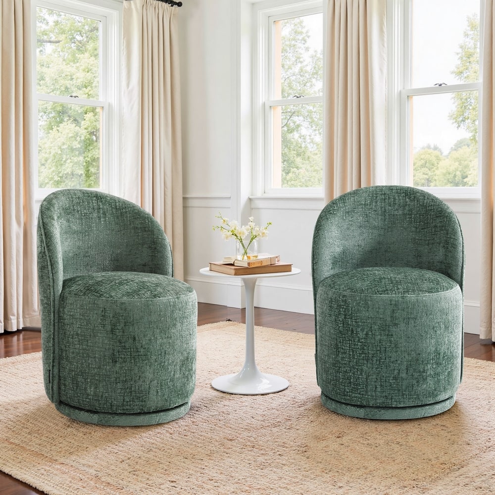 23" W Upholstered Swivel Side Chair for Dining Room Set of 2
