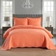 preview thumbnail 58 of 106, MarCielo 3 Piece Cotton Oversized Bedspread Quilt Set Tmonica Salmon - Oversized King
