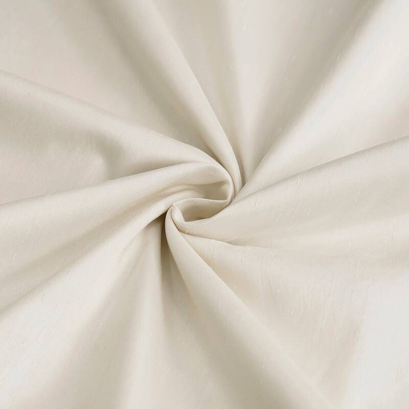Exclusive Fabric Off-white Textured Faux Dupioni Light Filtering Silk Curtains (1 Panel)