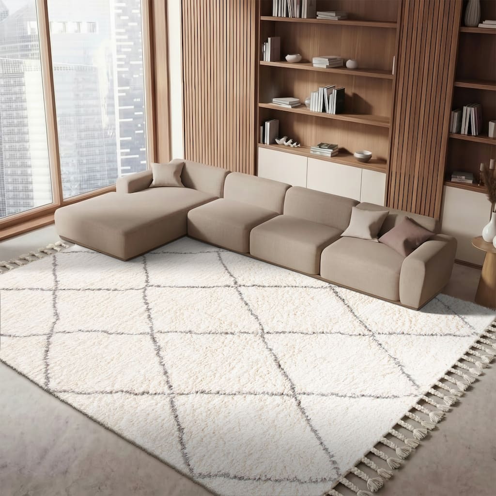 SAFAVIEH Handmade Casablanca Shag Daiana 1.4-inch Thick Wool Rug