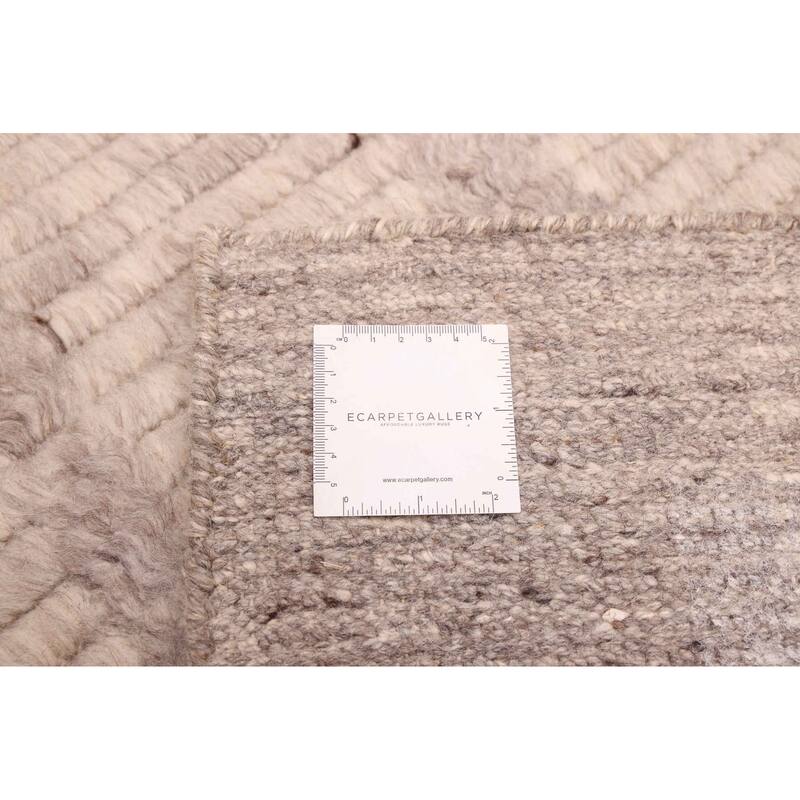 ECARPETGALLERY Hand-knotted Looma Light Grey Wool Rug - 7'10 x 9'11