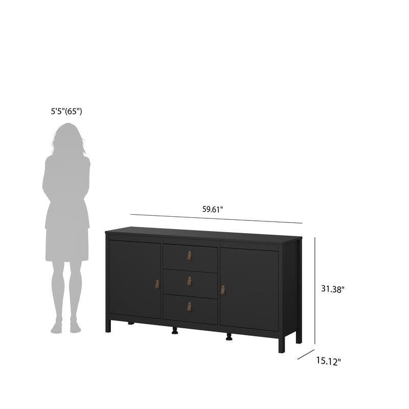 Porch & Den Madrid 2-Door Sideboard with 3-Drawers