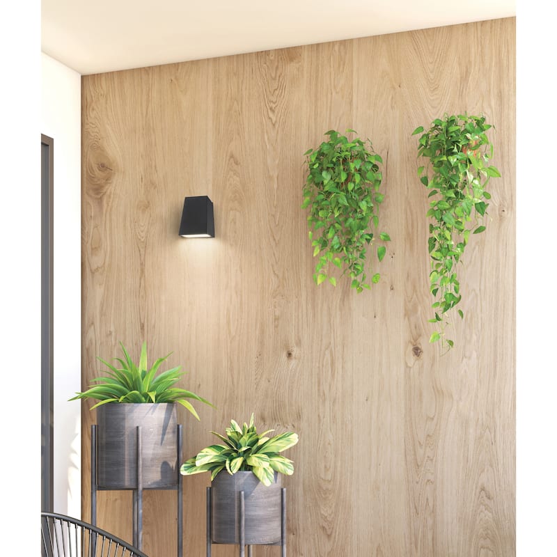 Edge 1-light Black Marine Grade LED Outdoor Wall Sconce