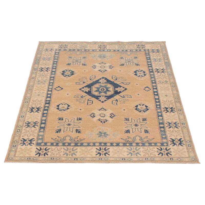 ECARPETGALLERY Hand-knotted Finest Ghazni Tan Wool Rug - 4'9 x 6'3