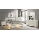 preview thumbnail 45 of 85, Jessica 5-piece Platform Bedroom Set with LED Light Snow White - Eastern King
