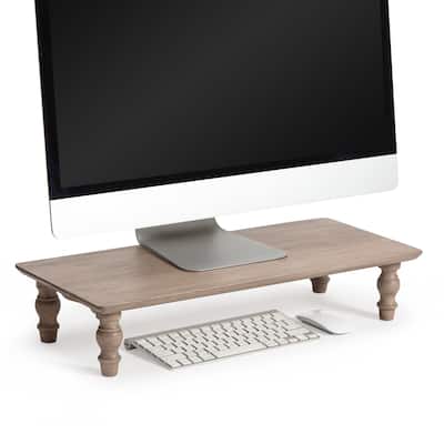 Jani Wood Monitor Stand Riser Desk - Ergonomic Design Stand, Desktop Organizer Table for Home, Office Workspace, Gaming Desk