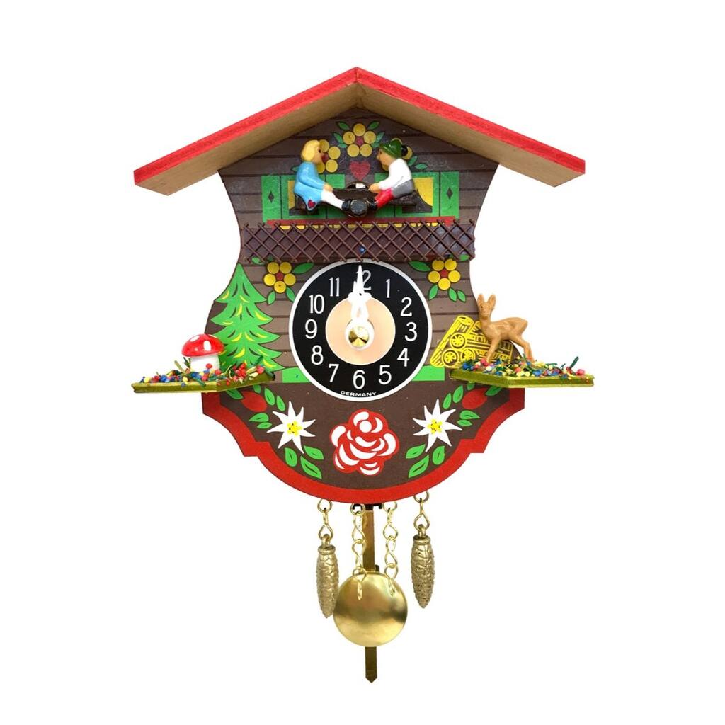 5" Engstler Battery-Operated Mini Cuckoo Wall Clock with Music Chimes