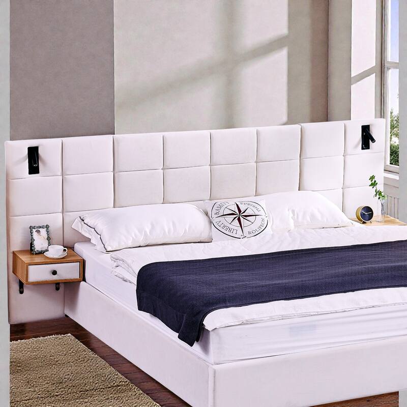 King Size Velvet Upholstered Hydraulic Storage Platform Bed with Shelves, Reading Lamps & USB Charging Port