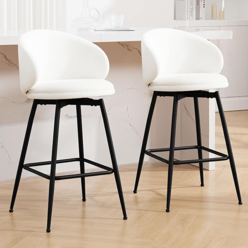 26"/30" Velvet Upholstered Swivel Counter/Bar Stools Set of 2/3