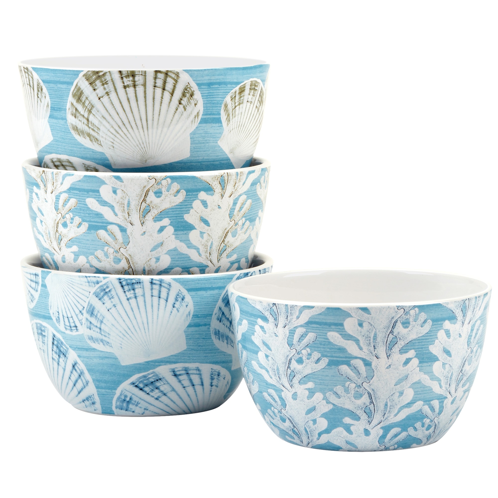 Certified International Beyond the Shore Set of 4 Ice Cream Bowls - 5.25" Diam x 3"