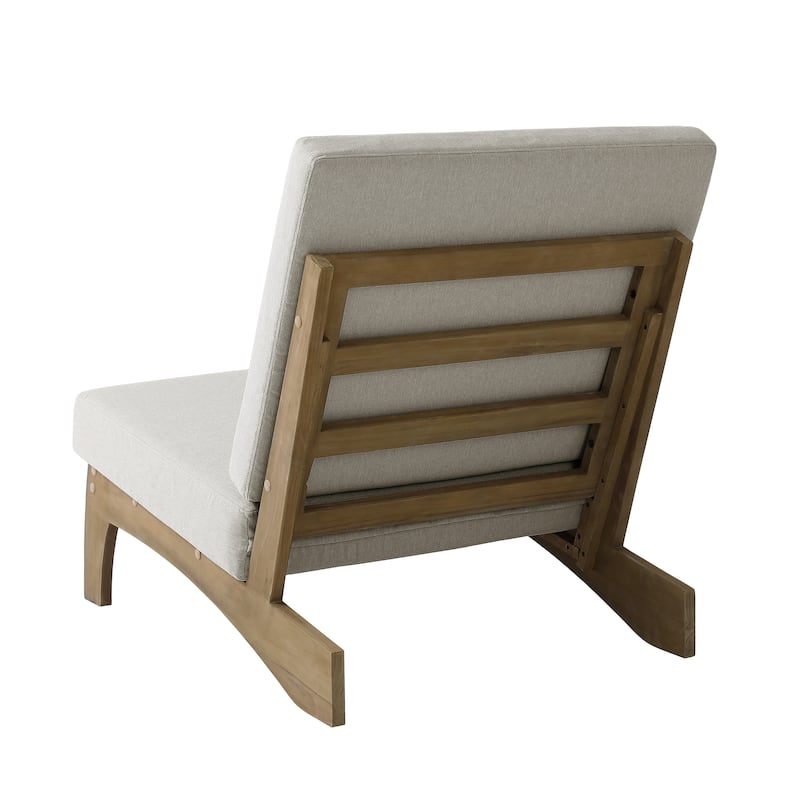Outdoor Acacia Club Chair Set Loveseate with Weather-Resistant Cushions