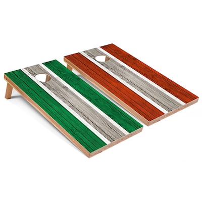 Kelly and Orange Striped Regulation 2x4 Cornhole Board Set