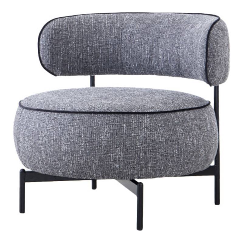 Furniture of America Ians Modern Upholstered Swivel Chair with Curved Backrest