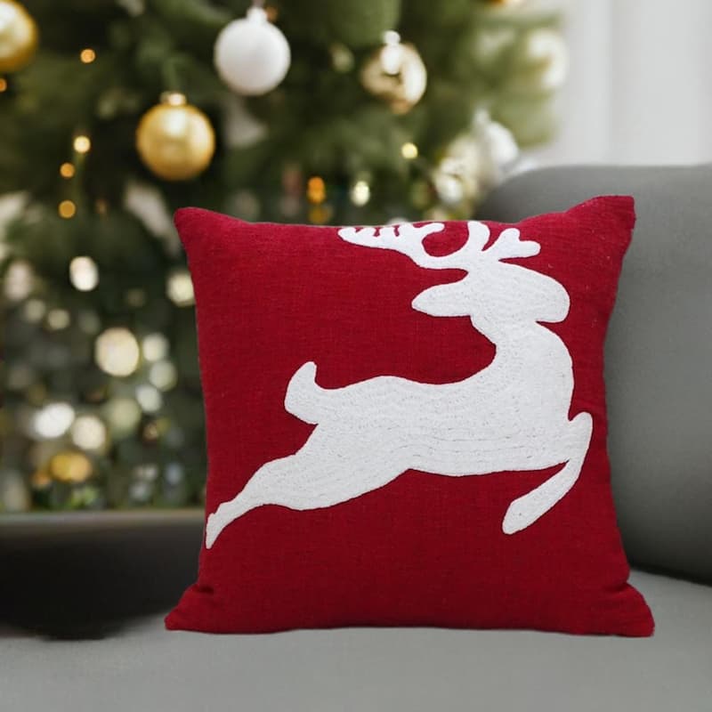 Reindeer 20" x 20" Christmas Throw Pillow with Insert