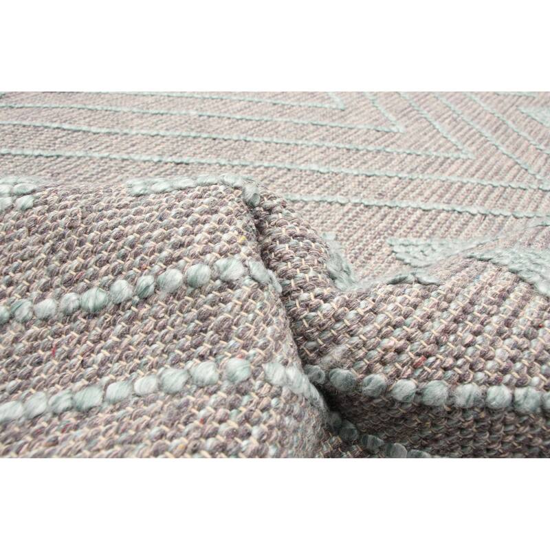 ECARPETGALLERY Braid weave Sienna Grey Wool Rug - 5'0 x 8'3