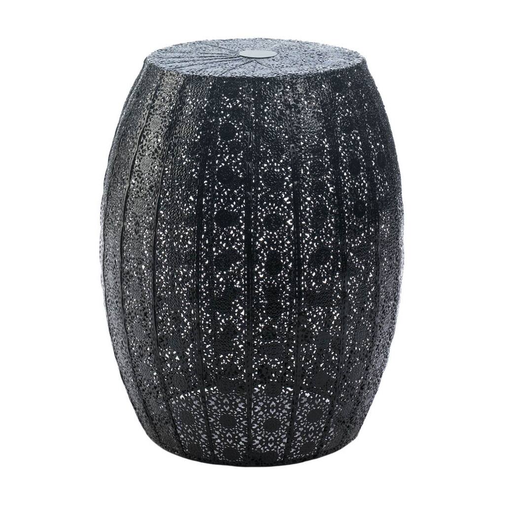 Black Moroccan Lace Stool 11x11x14.75"