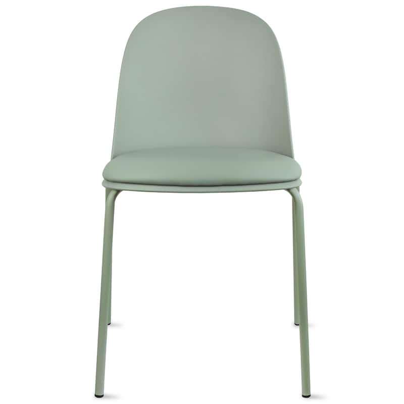 Set of 2 Plastic Dining Chairs Padded Seat Cushion For Kitchen Outdoor Patio Office Waiting Room Breakroom Guest