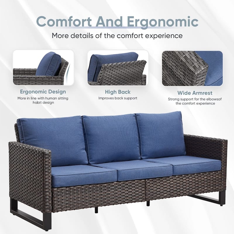 Outdoor Pocassy Sofa Chairs Set with Fire Table