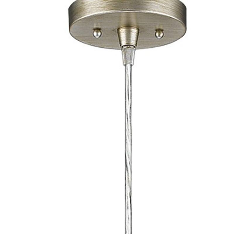 HomeRoots Silver Metal Hanging Light with Dome Shade - 12' X '5.5' X '12