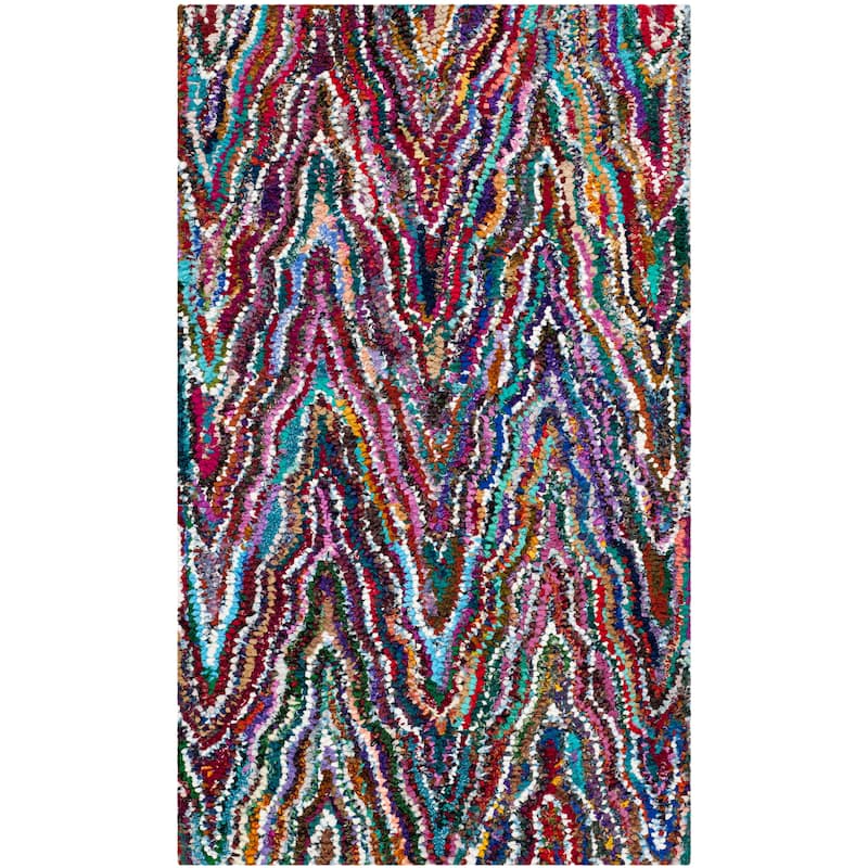 SAFAVIEH Handmade Nantucket Krishna Contemporary Cotton Rug - 2'3" x 3'9" - Multi