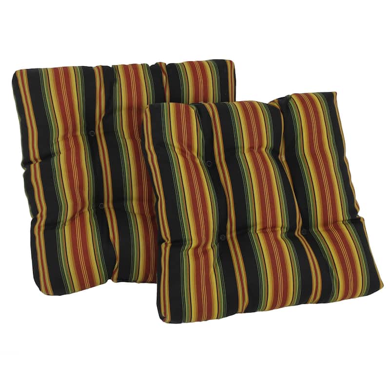 19-inch Square Tufted Indoor/Outdoor Chair Cushions (Set of 2) - Lyndhurst Raven