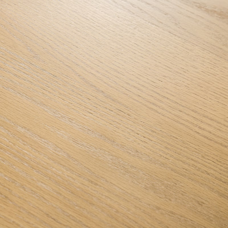 Oval Dining Table with Arc-Shaped Edge Top and Rattan Woven Base Modern Farmhouse Kitchen Table for Living Room Dining Room