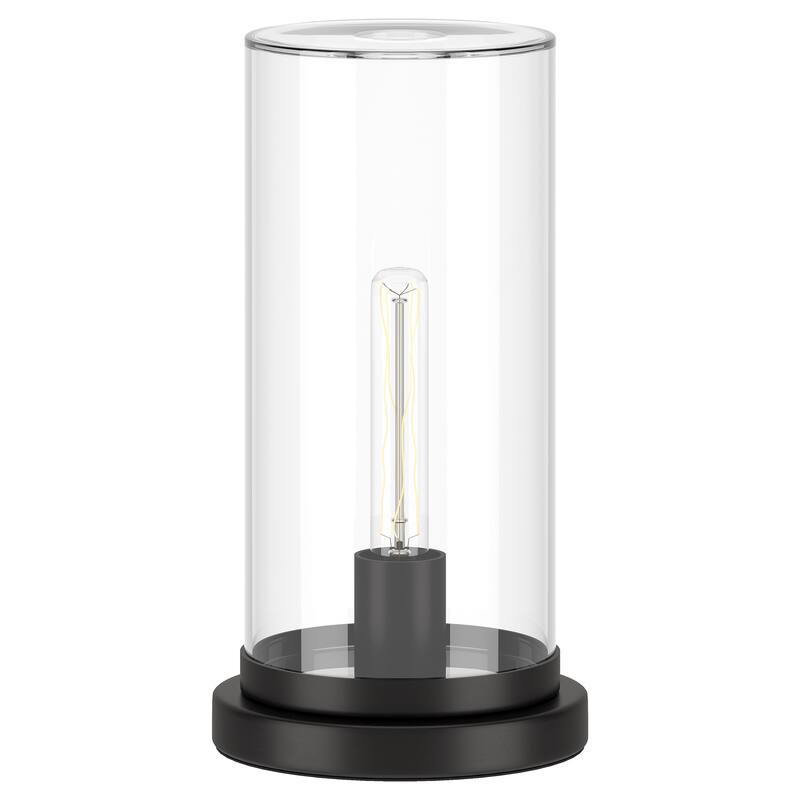 Perabo 13" Tall Uplight Table Lamp with Glass Shade - 13" Tall - Blackened Bronze