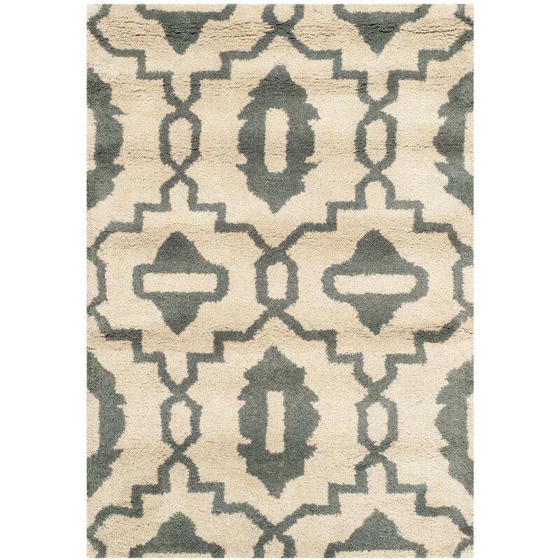 SAFAVIEH Handmade Chatham Patroula Modern Moroccan Wool Rug - 2' x 3' - Beige/Grey
